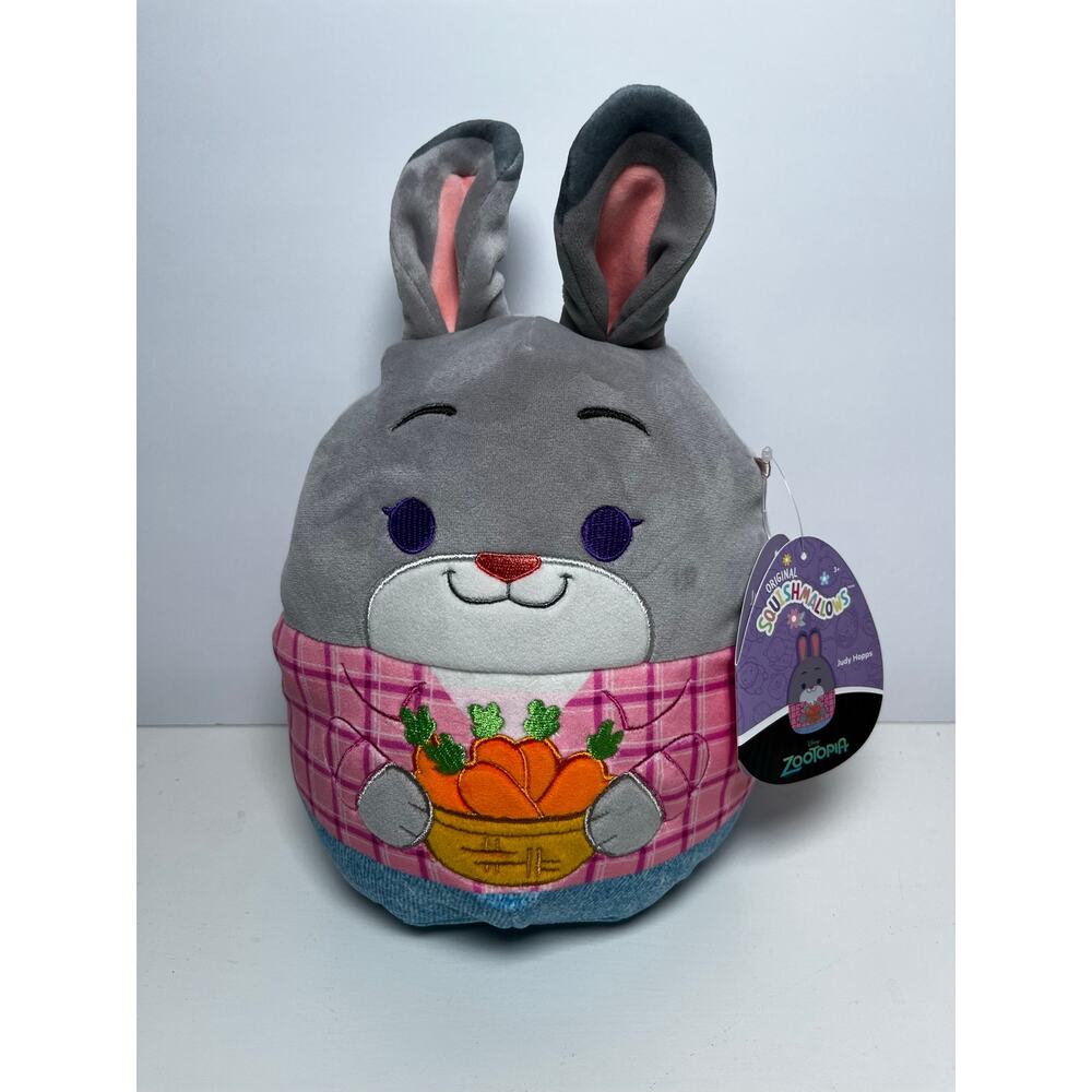 Authentic Squishmallows Zootopia 2 Judy Hopps 8" basket/carrots/jeans/pink shirt
